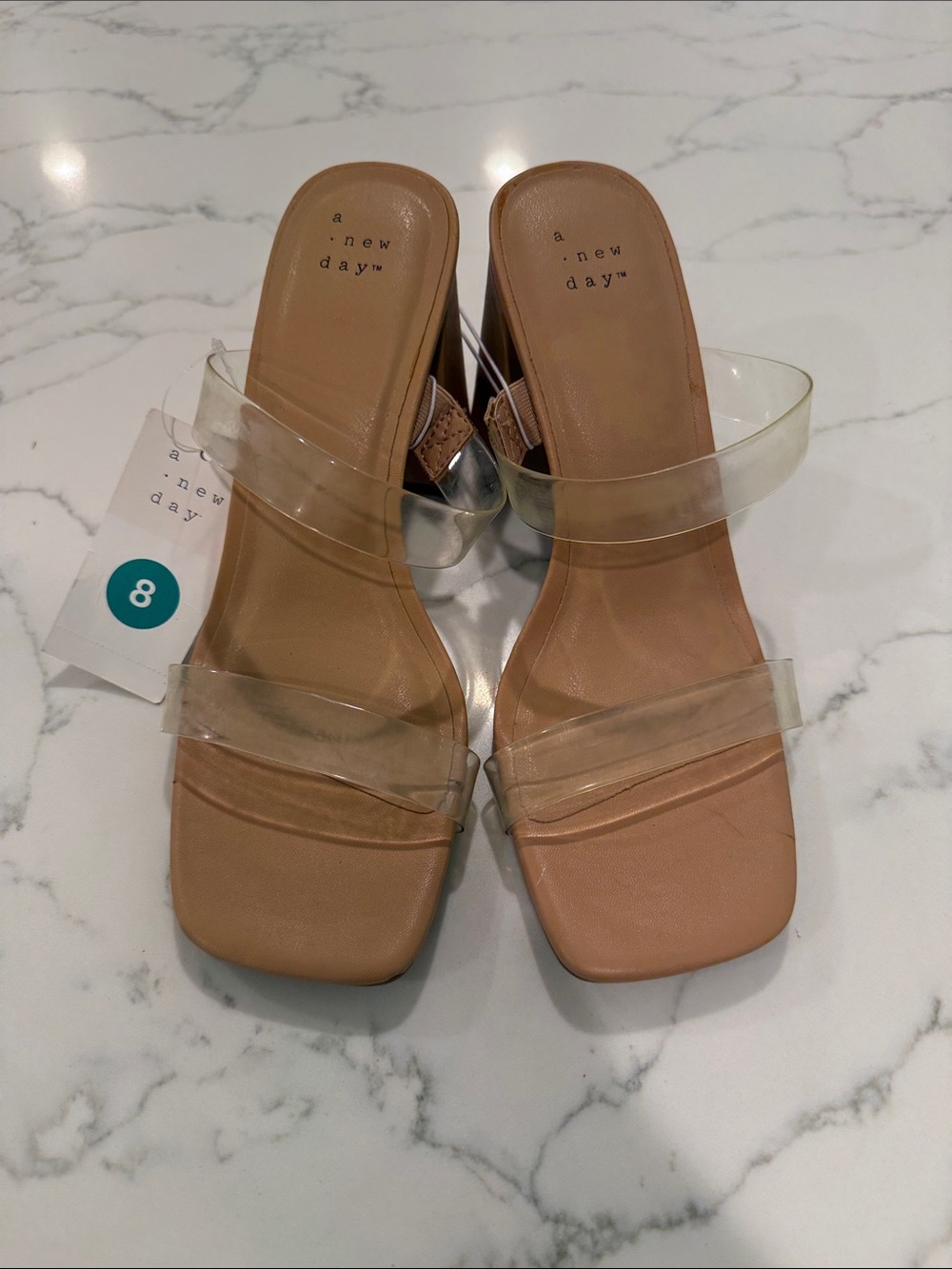 5/$25 A New Day Nude Clear-Strap Square Toe Heels